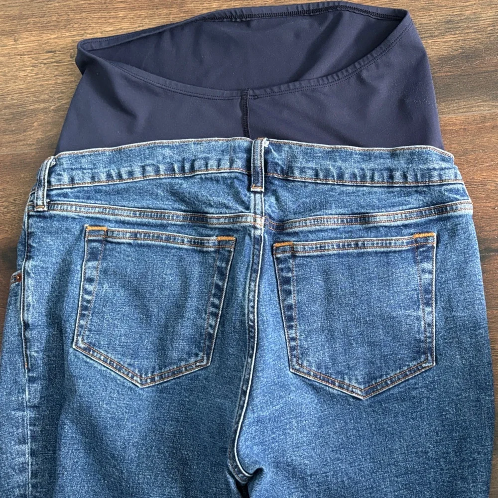 Abercrombie The Ankle Straight Maternity Jeans Dark wash - Picture 5 of 6
